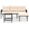 3-Piece Outdoor Sectional Patio Set Black PE Rattan Loveseat & Lounge Sofa with Cushions